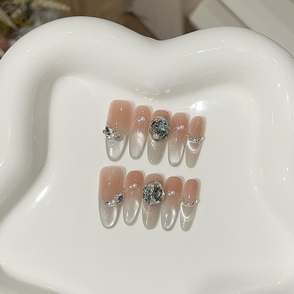 Peach Moonlight Handmade Blinking Gradient Silver Flashing Glass Beads Light Chasing Cat Eye Boutique K9 Wearing Armor