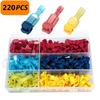 220pcs T-Tap  Electrical Wire Crimp Terminals Quick Splice Cable Spade Connector