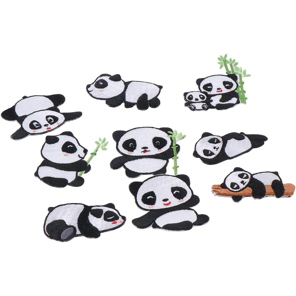 9 Pcs Cute Panda Embroidered Patches Panda Iron On Patches Jackets Delicate Women