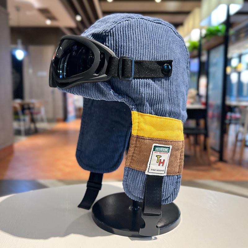 Ins Checkerboard Checkboard Lei Feng Cap Женская зимняя холодная теплая хлопковая шапка Мужская плюшевая шапка из овечьей шерсти Защита ушей