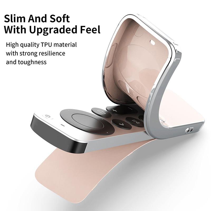 Чехол Tpu Silver Edge, совместимый с пультом дистанционного управления Apple TV 4K/Hd, предотвращает появление царапин, защищает от падений, прозрачный защитный чехол