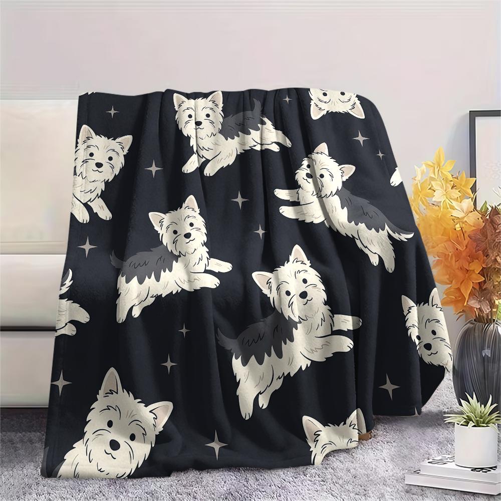 Star Puppy and Kitten Print Flannel Blanket,High quality Comfortable for All Seasons,Home Decor,Warmth and Comfort,Perfect for Christmas Gifts