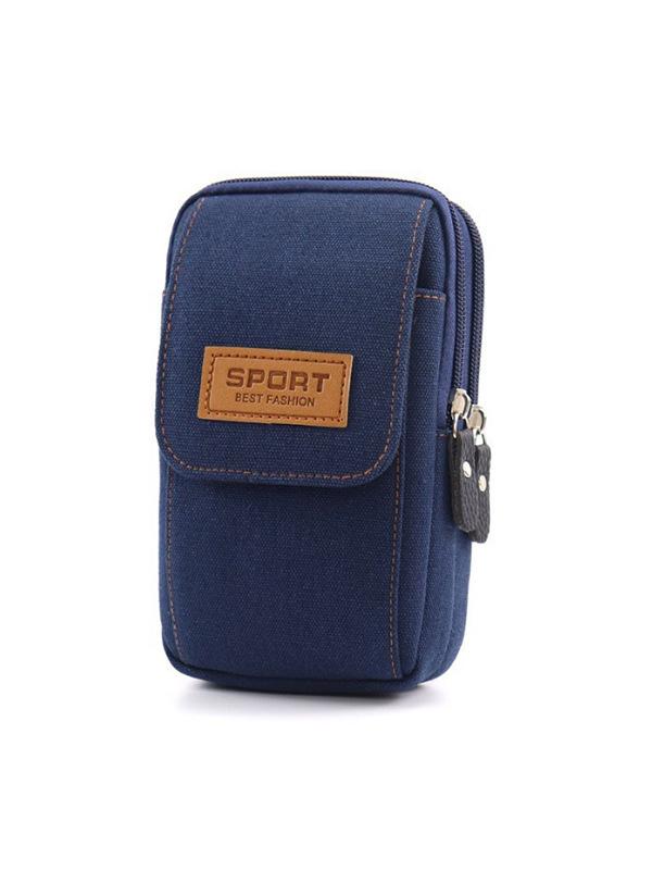 Мужская кожаная и холщовая многофункциональная поясная сумка для строительных площадок