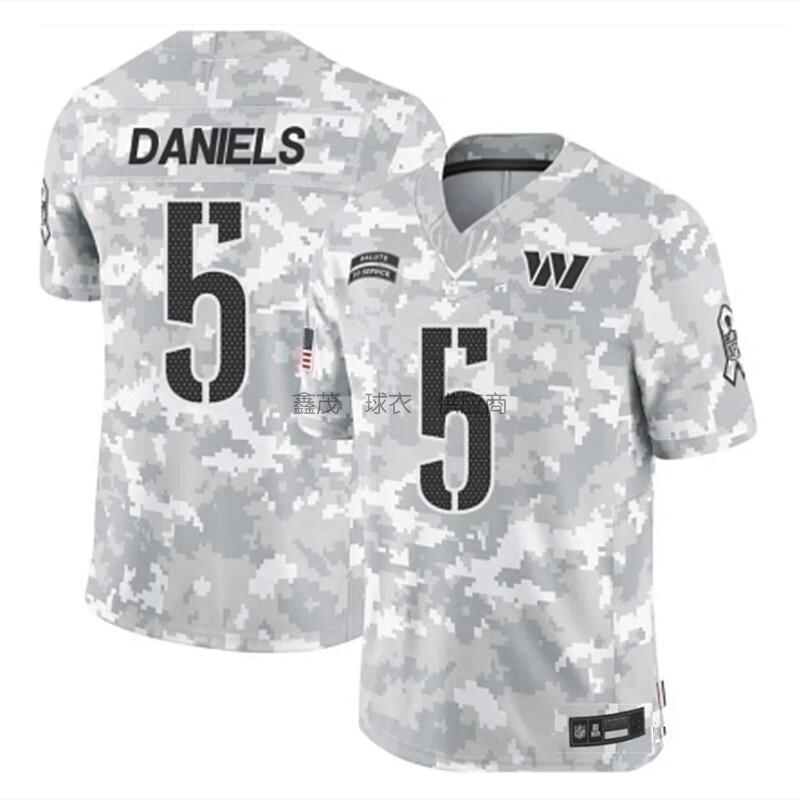 Kids Womens Commanders 5 Daniels Football Jersey Striped Athletic Uniform