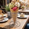 Conical Spring Ice Cream Cone Holder Stainless Steel Waffle Display Stand  Food Display