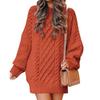 Cross-border Amazon Europe Round Neck Long Sleeve Knit Sweater Medium-length Women's Dress Thickened Needlework
