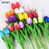 10 шт. искусственные цветы садовые тюльпаны реалистичные цветы тюльпан букет декор искусственный цветок для украшения дома свадьба