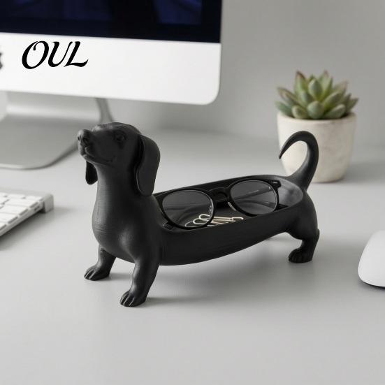 Маленькая емкость для хранения 3D-печатный поднос с таксой для украшений, ключей, сережек, креативный настольный современный органайзер для дома, настольные украшения в виде собак