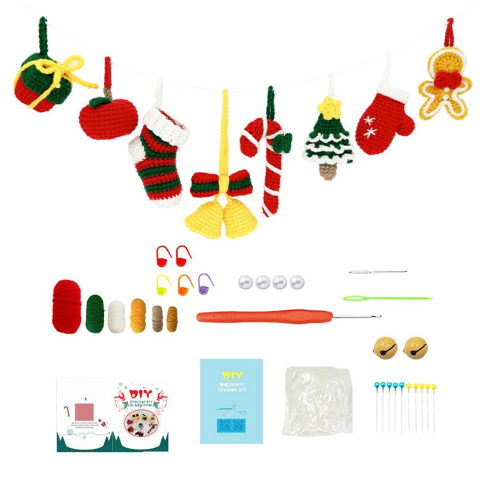 Beginner Crochet Kit Christmas Series Crochet Kit with Instruction Tutorials Video Tutorials Peasy Yarn Hook Needle A