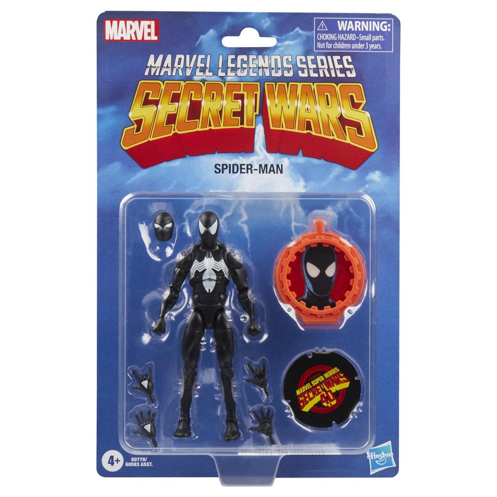 Hasbro Marvel Legends Series Spider-Man, Retro Marvel Comics Secret Wars Collectible 6-Inch Action Figure with Shield (G0779) Authentic