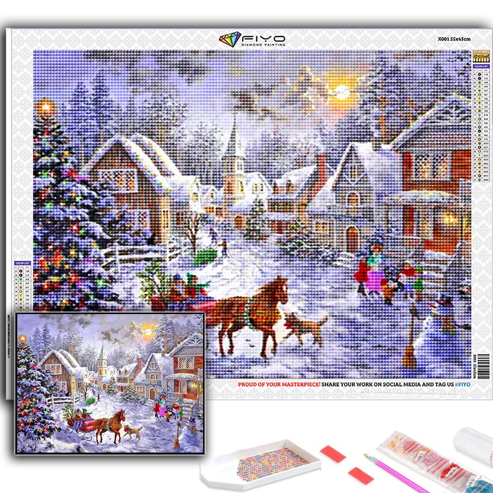 Популярная 5D Diy вышивка крестиком Рождественская елка Санта-Снеговик картина полная дрель набор для вышивки крестиком настенная наклейка домашний декор