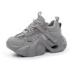 Летние новые кожаные дышащие кроссовки на толстой подошве, в стиле "dad shoes", с сетчатыми вставками, повседневные