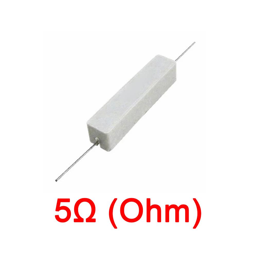 10PCS Wirewound Ceramic Cement Power Resistor Fixed Horizontal 20W Watt 0.1ohm - 100Kohm Vertical Axial Lead Resistance 5% 0.1/0.22/0.47/100/1K R Ohm