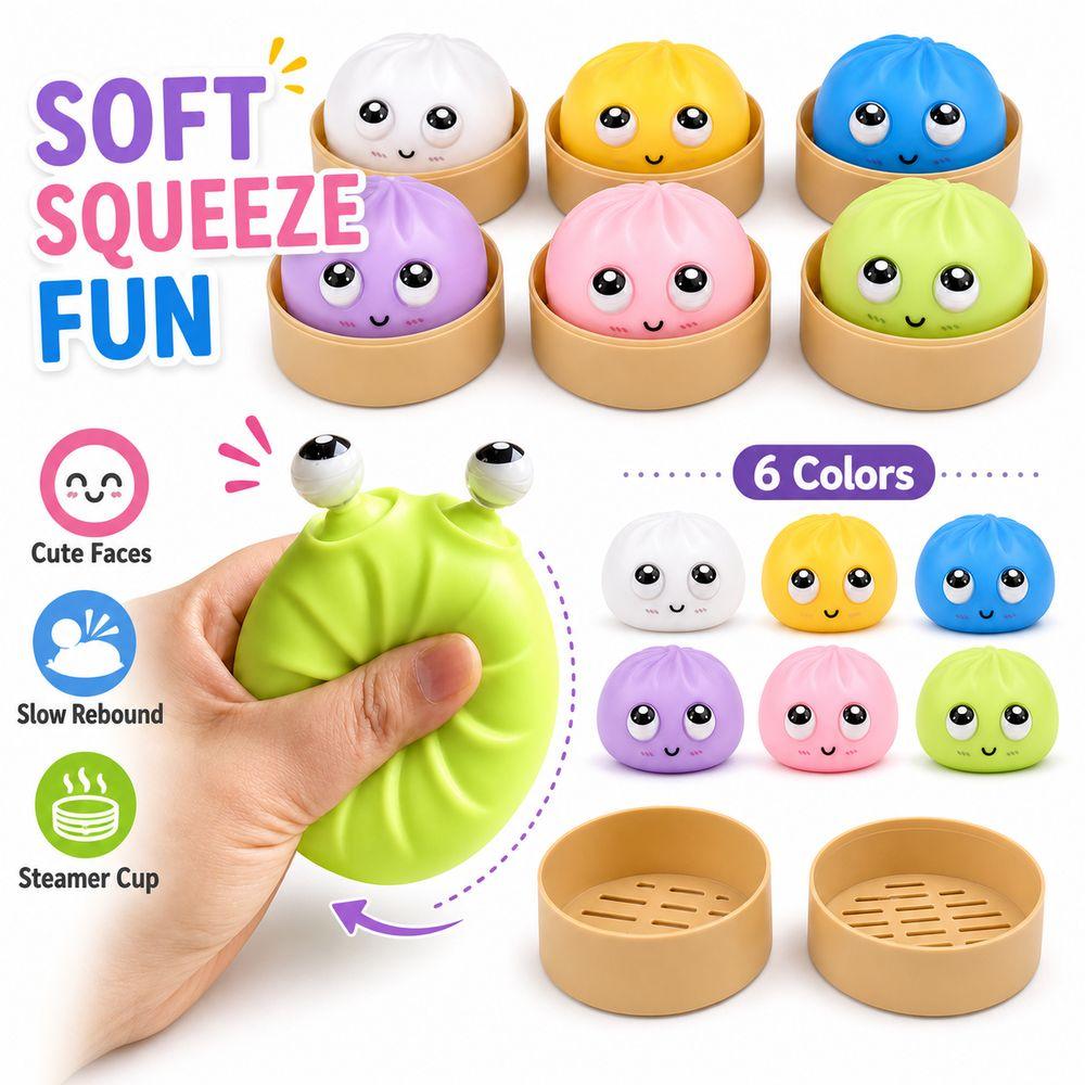 Big-eyed Cutie Steamed Stuffed Bun Squeeze Pinch Le Stress Relief Sensory Ball Home Decoration