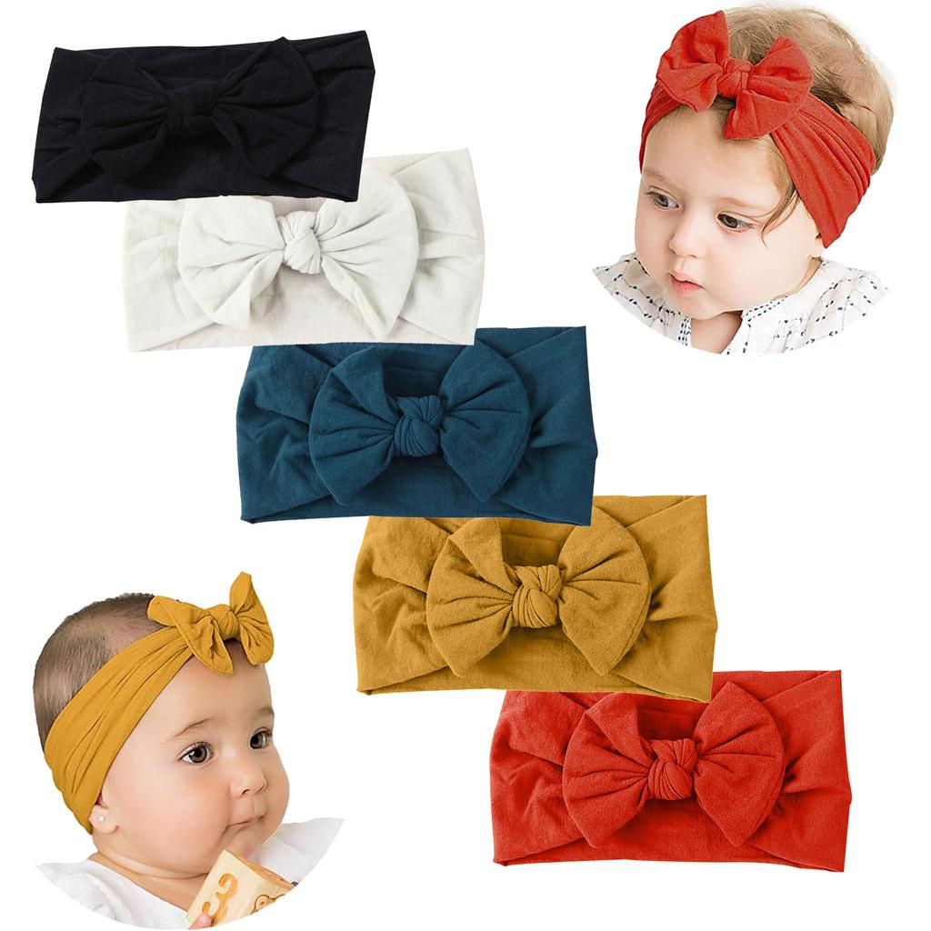 Baby Bows Headband Newborn Hairbands Stretchy Nylon Child Hair Accessories Hair