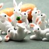 Craft Dollhouse Ornament Micro Landscape Miniature Rabbit Figurine Resin Bunny Statue Fairy Garden