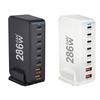 Многопортовая зарядная станция с выходной мощностью 286 Вт, 6 USB C и 2 USB-слота, настольный держатель-подставка для зарядки планшетов и телефонов