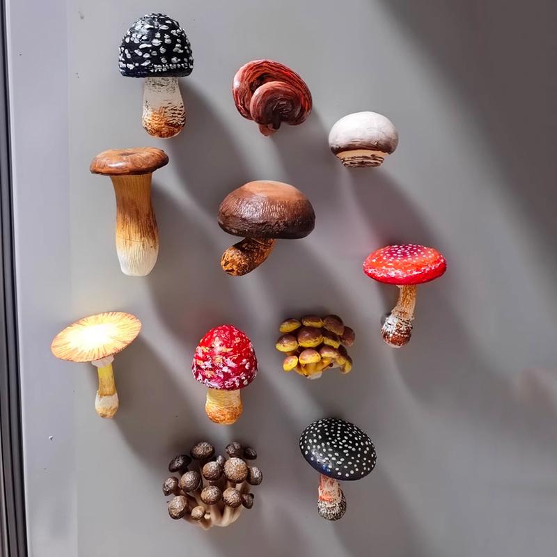 1PC Simulated Mushroom Refrigerator Patch 3D Mushroom Fridge Magnets Home Decoration 11 Styles