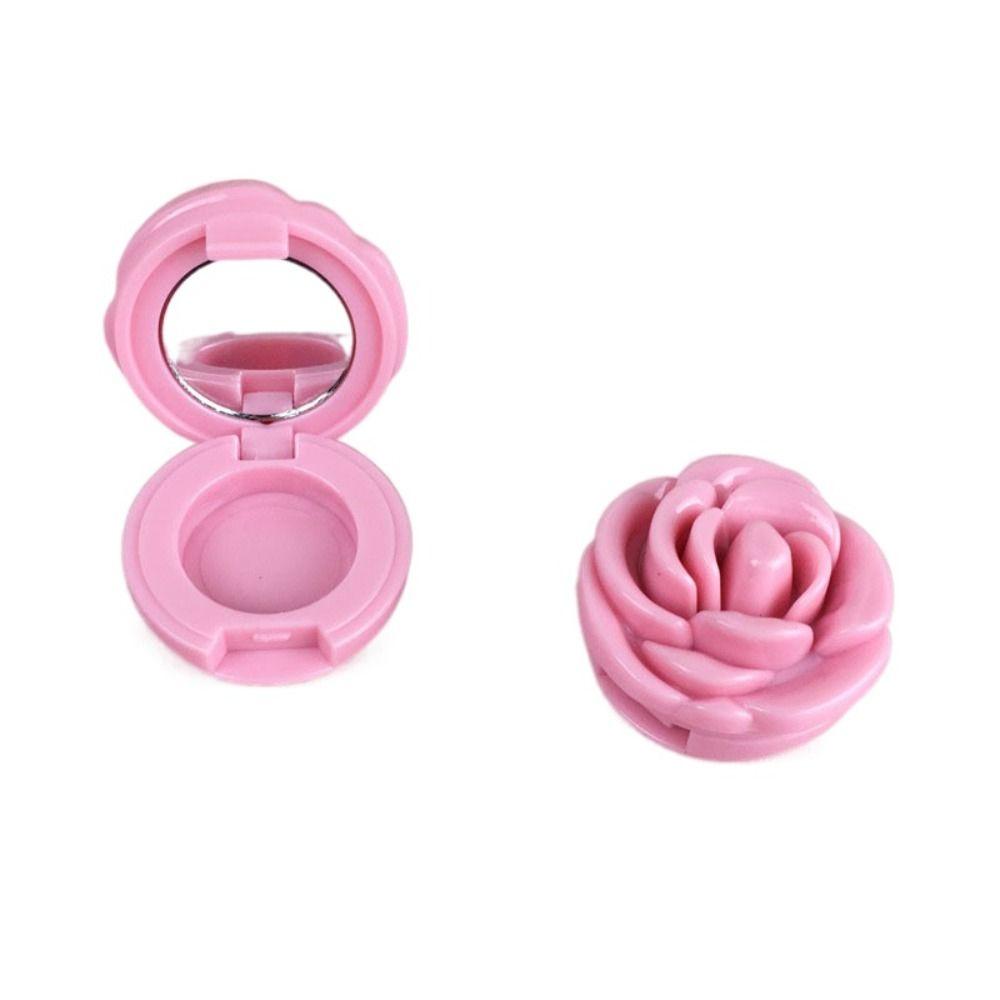 3D Роза Косметический Контейнер для Бальзама для Губ Маленькое Зеркальце Пустой Многоразовый Горшочек для Теней для Век Женщины