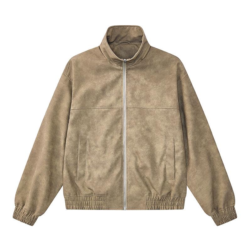 Осень и зима Новые модные брендовые мужские и женские куртки в американском стиле ретро с воротником-стойкой Кожаная куртка PU Locomotive Jacket