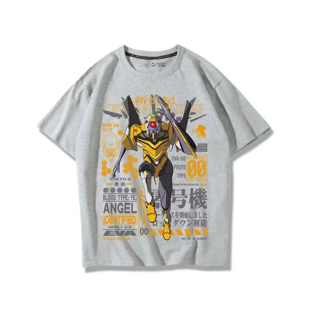 Горячая Распродажа Неон Genesis Evangelion Блок-01 Технический Принт Черный Графический Принт Футболка 2026 Лето Оверсайз Уличная Одежда Харадзюку Мода Лето Новый Футболка