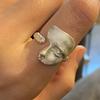 Adjustable Opening Ring Retro Alien Masque Ring Silver Color Matt Knuckle Ring Adult Party Club Jewelry