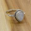 Кольцо с лунным камнем, стерлинговое серебро 925 пробы, ювелирные изделия ручной работы, бохо, форма груши, июнь, женское обручальное кольцо,