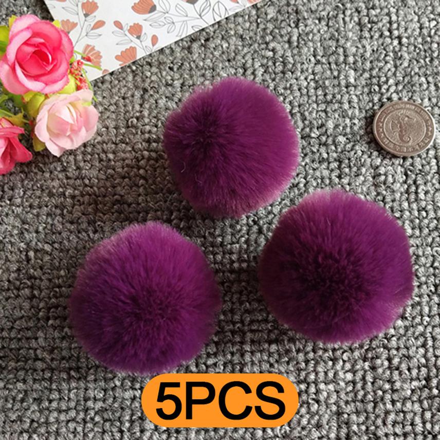 5 шт. 4 см 5 см помпон из искусственного меха, пушистые мягкие шарики, сделай сам, помпон для волос, помпон для рукоделия, ручной работы, материалы для шитья