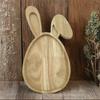 1PC Solid Wood Decorative Tray Bunny Wooden Easter Tray Decorative Ornaments Storage Tray Shaped Tray