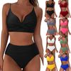 Горячая распродажа Однотонное бикини с перекрещенными мягкими чашками – Женский европейский и американский сексуальный купальник