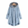 Women's Fashion Stitching Loose Hoodies Long Sleeve Plush Coat