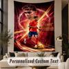 Custom Text Tapestry Lamine Yamal Print Wall Tapestry Indoor Living Room Wall Decor
