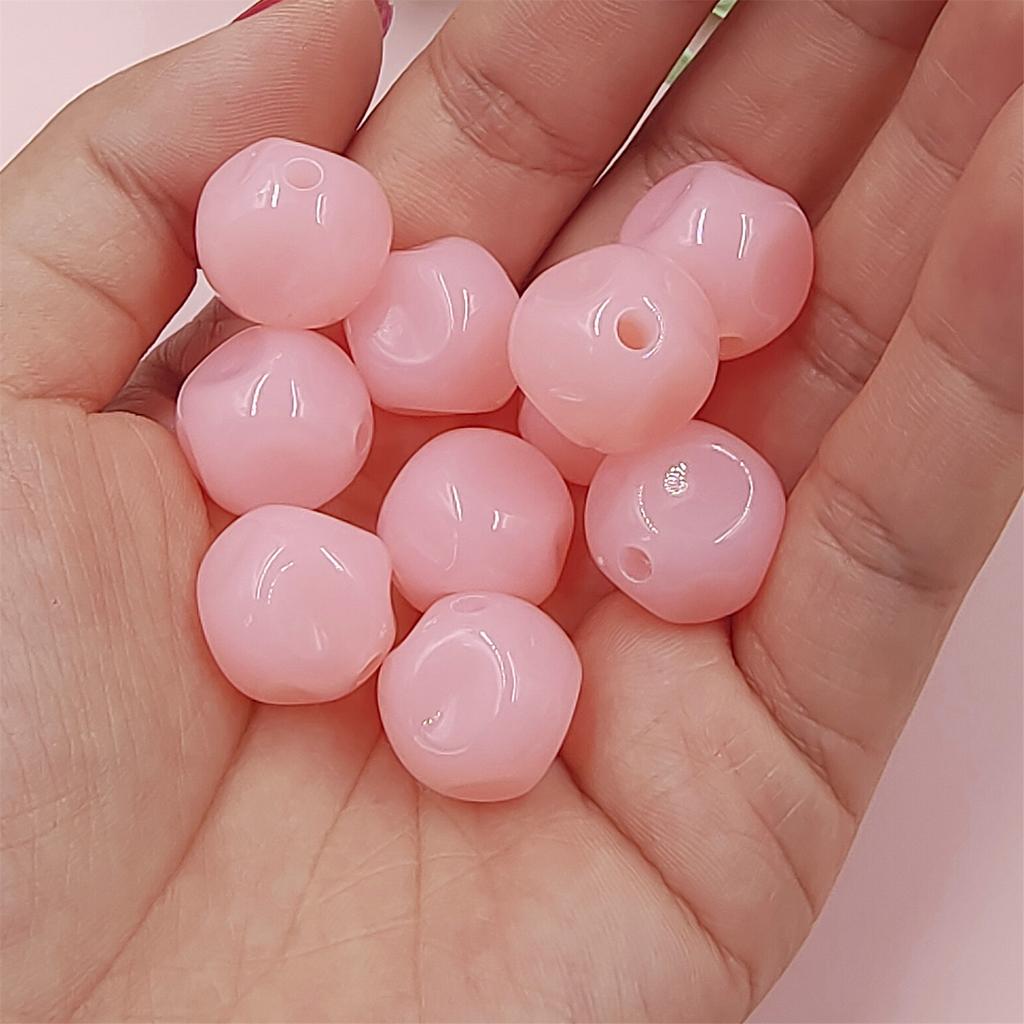 Акриловые поделки, модные многогранники с отверстиями, сделай сам, 10 шт./пакет, ювелирные аксессуары, цвет макарон, материалы для бисера, свободные бусины, перламутровый имитация нефрита