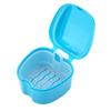 Denture False Teeth Storage Box Case With Filter Screen Dental Appliance Light Blue