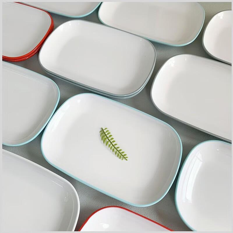 777 Two-Tone Melamine Hammered Rectangular Serving Plate