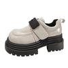 Retro Heightening British Style Platform Small Leather Shoes Women's 2025 New Autumn and Winter Versatile Velcro Mary Jane Loafers