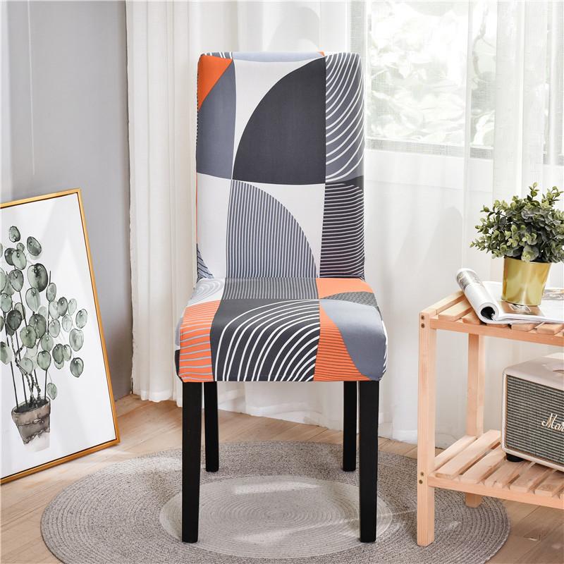Geometric Elastic Dining Chair Cover Universal Slipcovers Chair Case Stretch Seat Cover For Wedding El Banquet Living Room