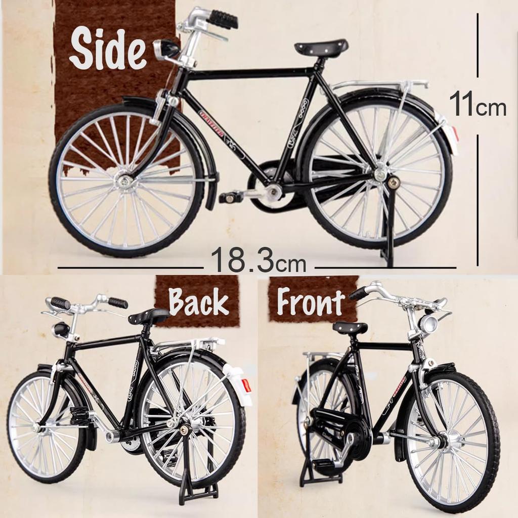 SALUDABLE Bicycle Miniature Completed Model Bike Figure Retro Alloy Single 1/10 (Green, Item)