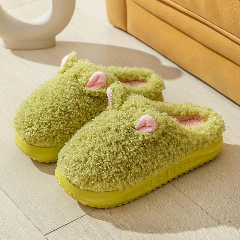 Женские тапочки осень и зима милые мультяшные пары для дома в помещении и на улице толстая подошва нескользящая и бархатная для сохранения тепла