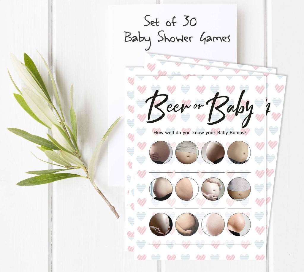 Inkdotpot Игра Пиво Или Ребенок Карточки для Игры на Вечеринке в честь Будущего Ребенка Принадлежности для Вечеринки Карточки для Активности Игры для Вечеринки в честь Будущего Ребенка Нейтральные по Полу Это Мальчик Или
