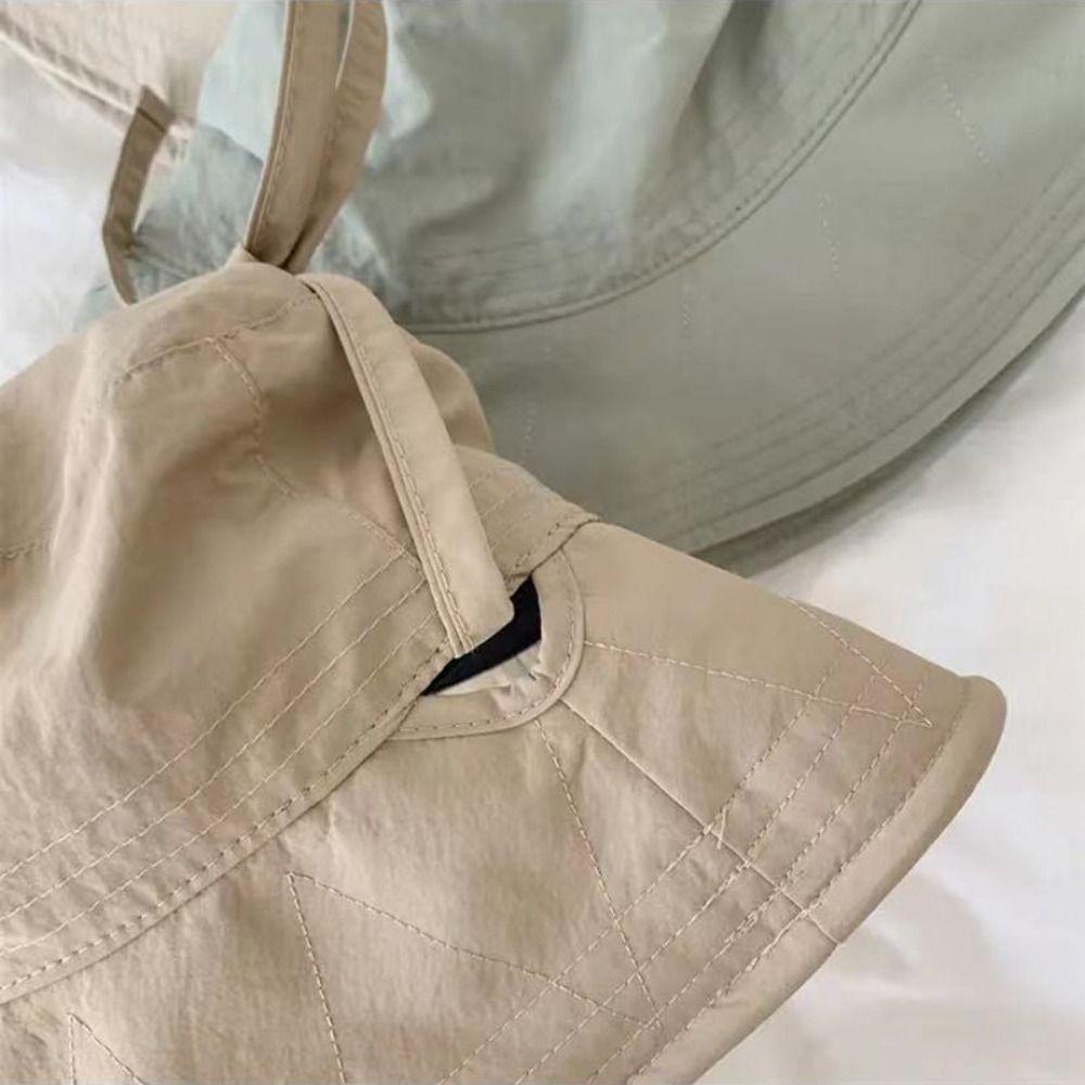 Visor Cap Bow Bucket Hat Solid Color Summer Sun Hat Fashion Sunscreen Fisherman Hat Travel