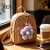 Handbags Decorative Accessory Plush Flower Keychain for Backpack, Fuzzy Floral Keyring Key Holder Bag Charm, Women Girls Ornament