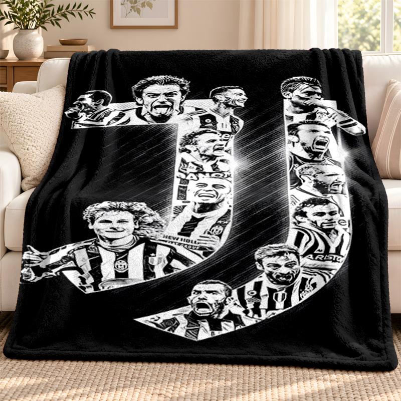 Juventus FC blanket Flannel Blanket Soft Cozy Plush Throw for Sofa Bed Lightweight Home Decoration Outdoor camping