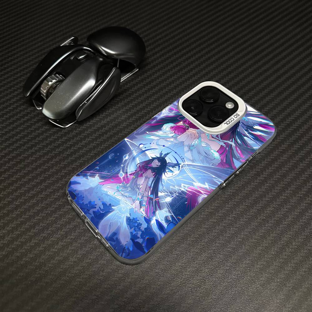 Чехол для телефона Genshin Impact Коломбина Для iPhone 17 16 15 14 13 12 11 Pro Max Plus Цвет Серебряный Чехол