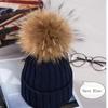 2023Hot Women Winter Racoon Fur Pom Pom 15cm Ball Knit Beanie Ski Cap Bobble Hat