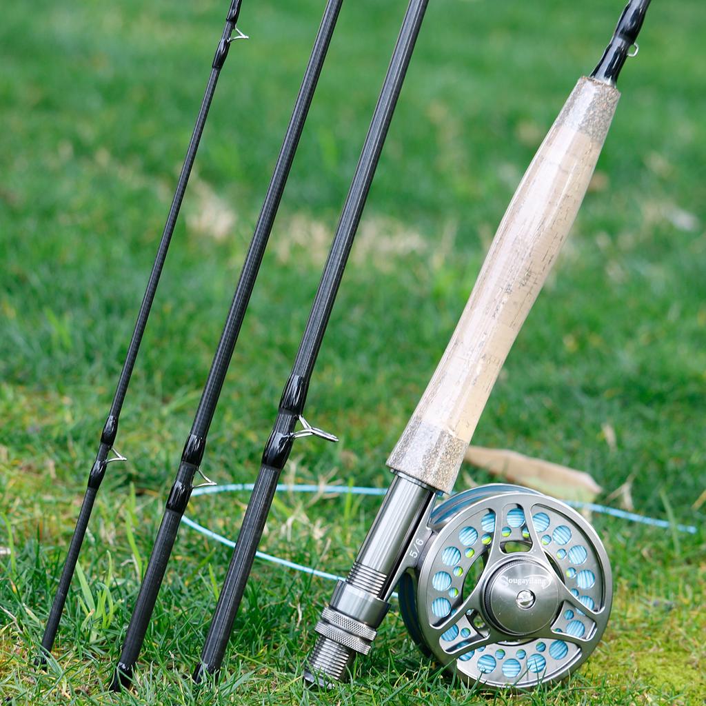 Комбинированная удочка и катушка нахлыстом Портативная удочка нахлыстом с катушкой из алюминиевого сплава для ловли форели