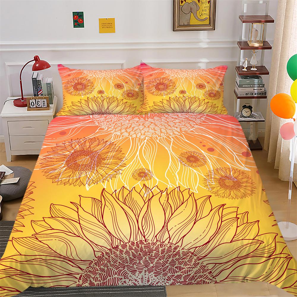 Домашнее постельное белье с 3D цветами и принтом из полиэстера, комплект постельного белья королевского размера, женский высококачественный декор для спальни