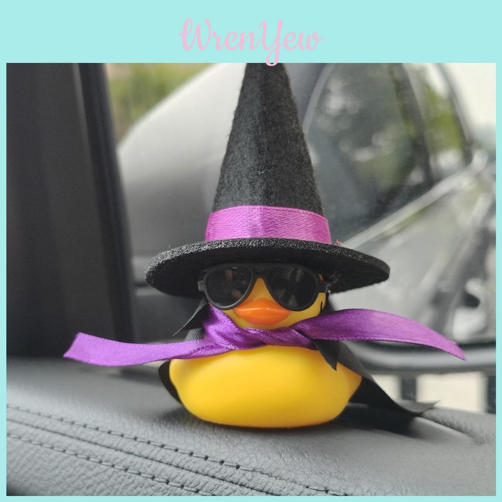 Car Center Console Mini Yellow Duck With Harry Potter Broomstick For Dashboard