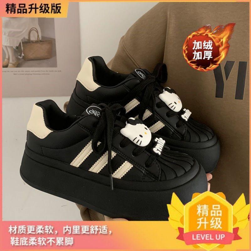 Нишевые бархатные теплые женские осенне-зимние новые повседневные спортивные туфли на толстой подошве, туфли на толстой платформе с мыском-ракушкой