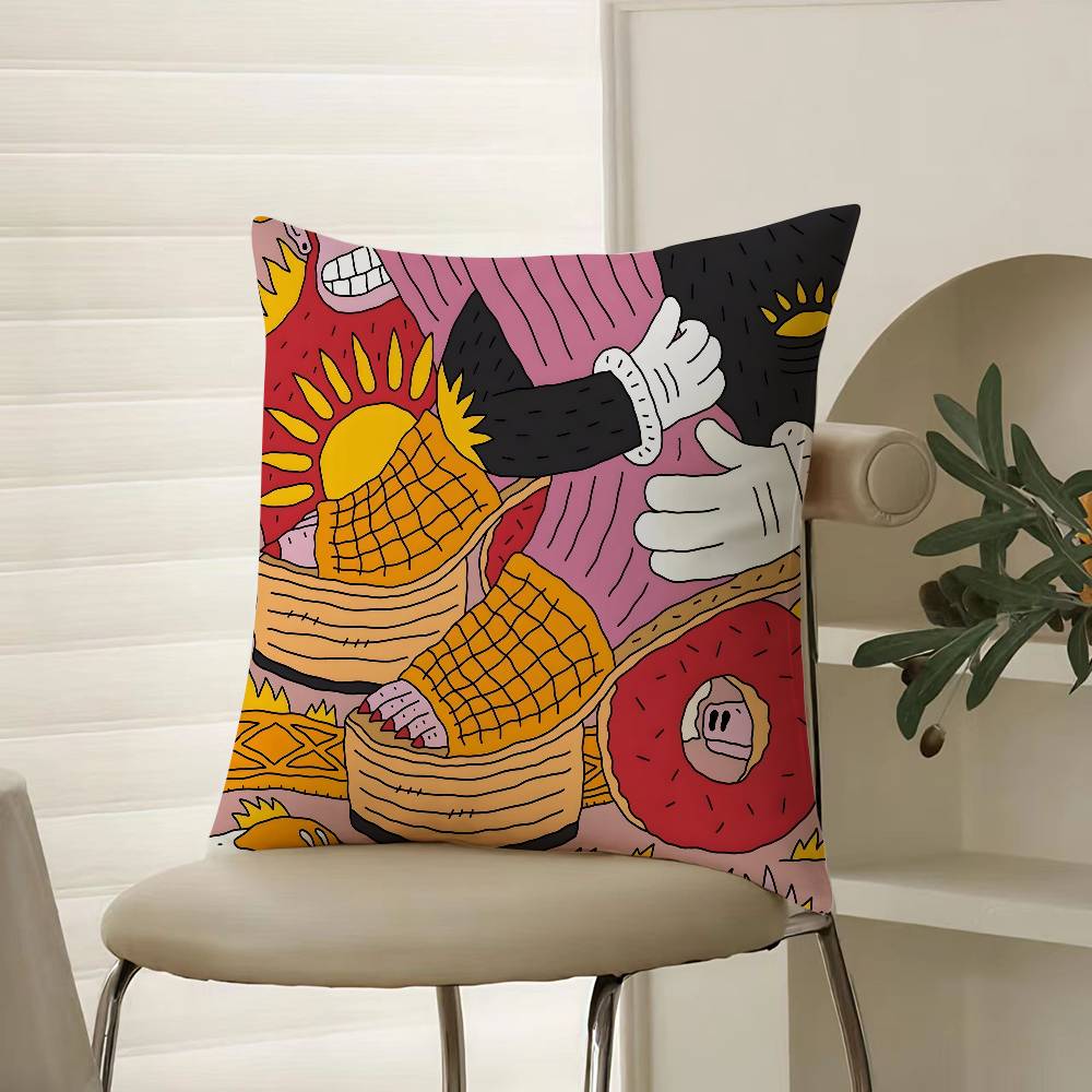 Фэнтези И Креативная Обувь Иллюстрация Наволочка Комфорт Диван-Кровать Шелковистая элегантная Невидимая молния Декоративный чехол для подушки